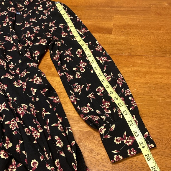 Modcloth Womens Size 6 Enjoy Every Moment Keyhole Black Floral Belted Midi Dress - Picture 14 of 16